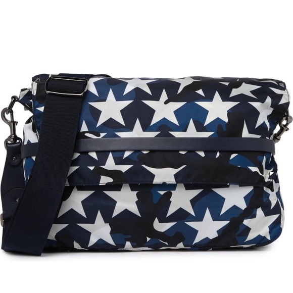 Authentic VALENTINO GARAVANI Textile/ leather flap messenger Crosby